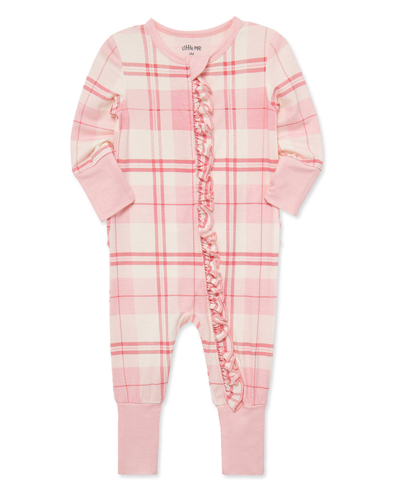 Pink Plaid Convertible Coverall (12M-24M)