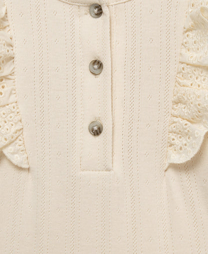 Ivory Eyelet Bodysuit & Pant Set