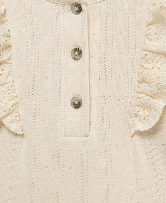 Ivory Eyelet Bodysuit & Pant Set