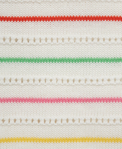 Thin Striped Pointelle Knit Bubble