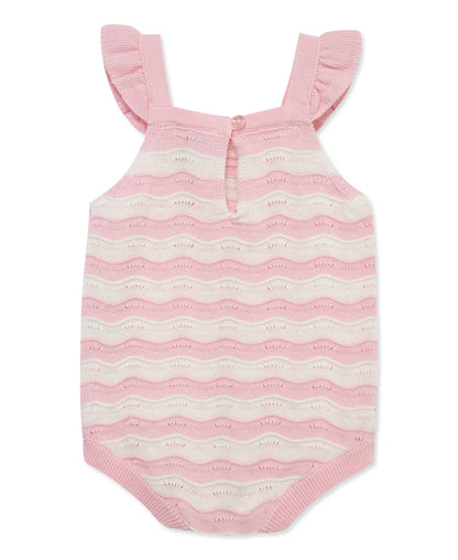 Curvy Striped Pointelle Knit Bubble