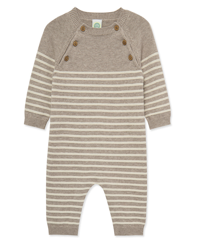 Placed Stripe Sweater Coverall (3M-9M)