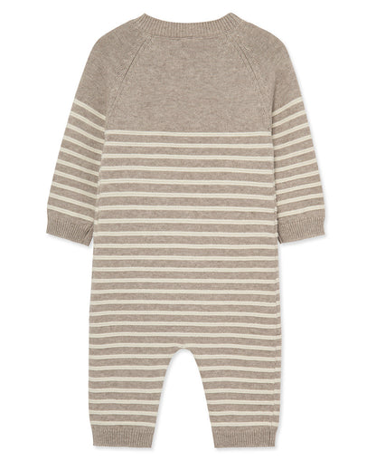 Placed Stripe Sweater Coverall (3M-9M)