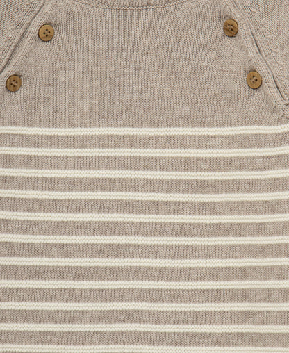 Placed Stripe Sweater Coverall (3M-9M)