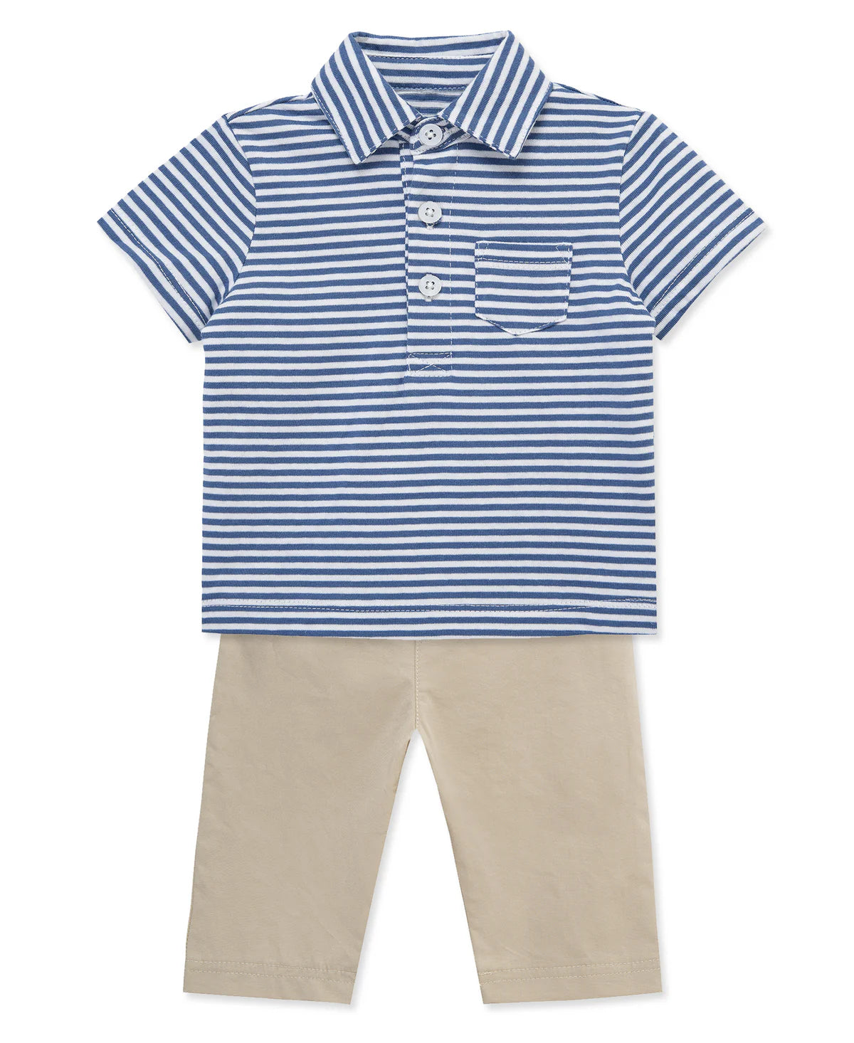 Striped Polo & Pant Set