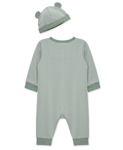 Green Striped Coverall & Hat