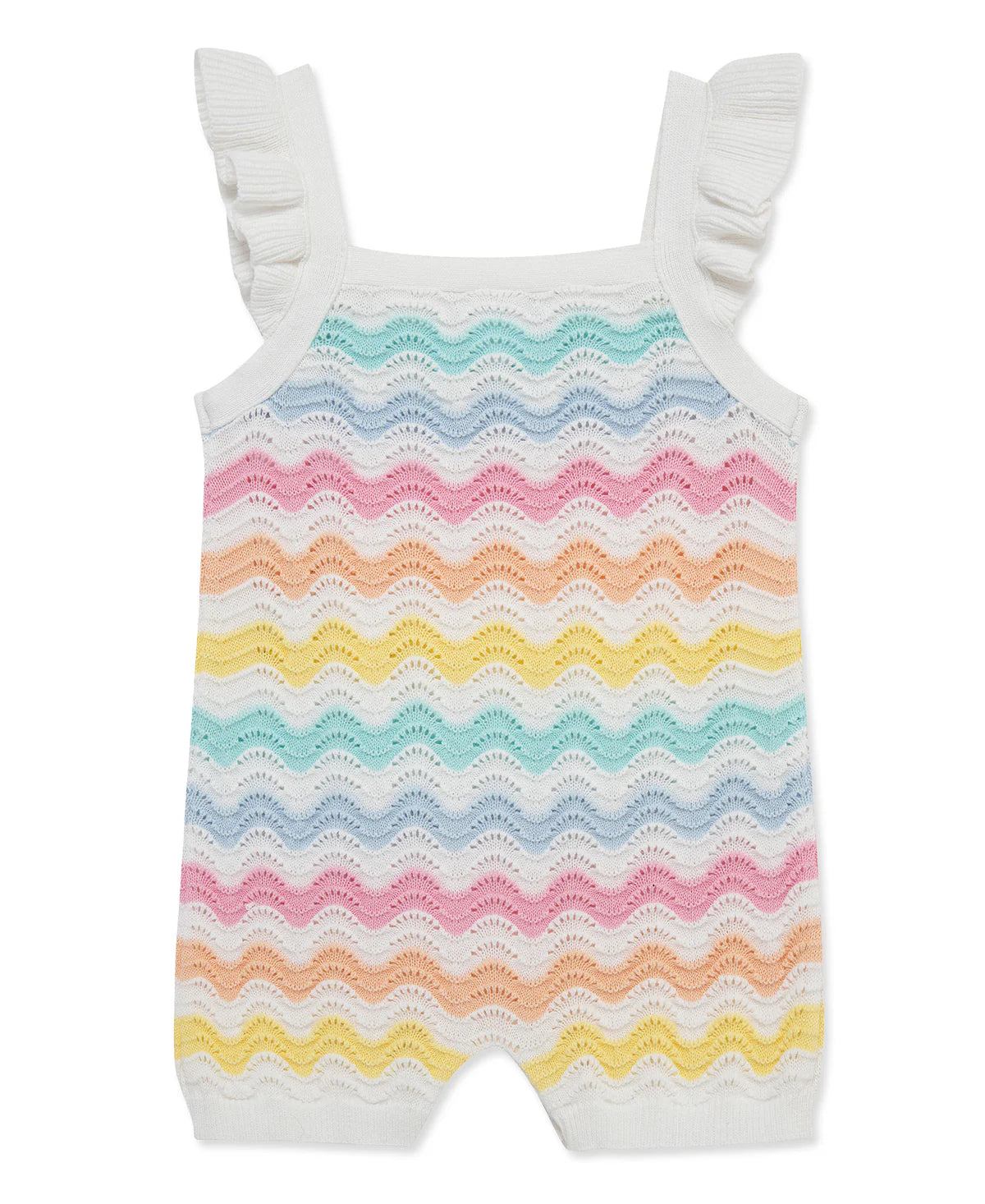 Wavy Pointelle Knit Romper