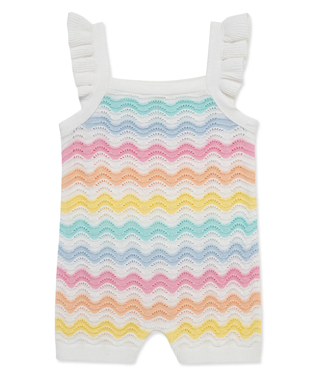Wavy Pointelle Knit Romper