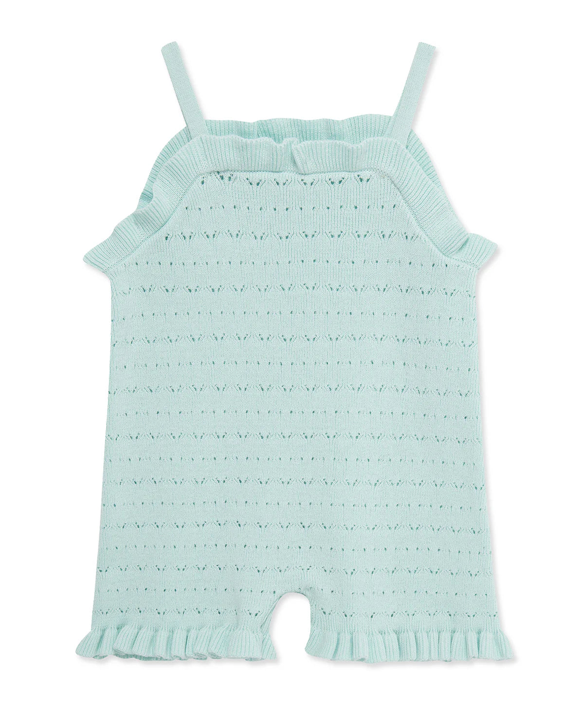 Aqua Pointelle Knit Romper