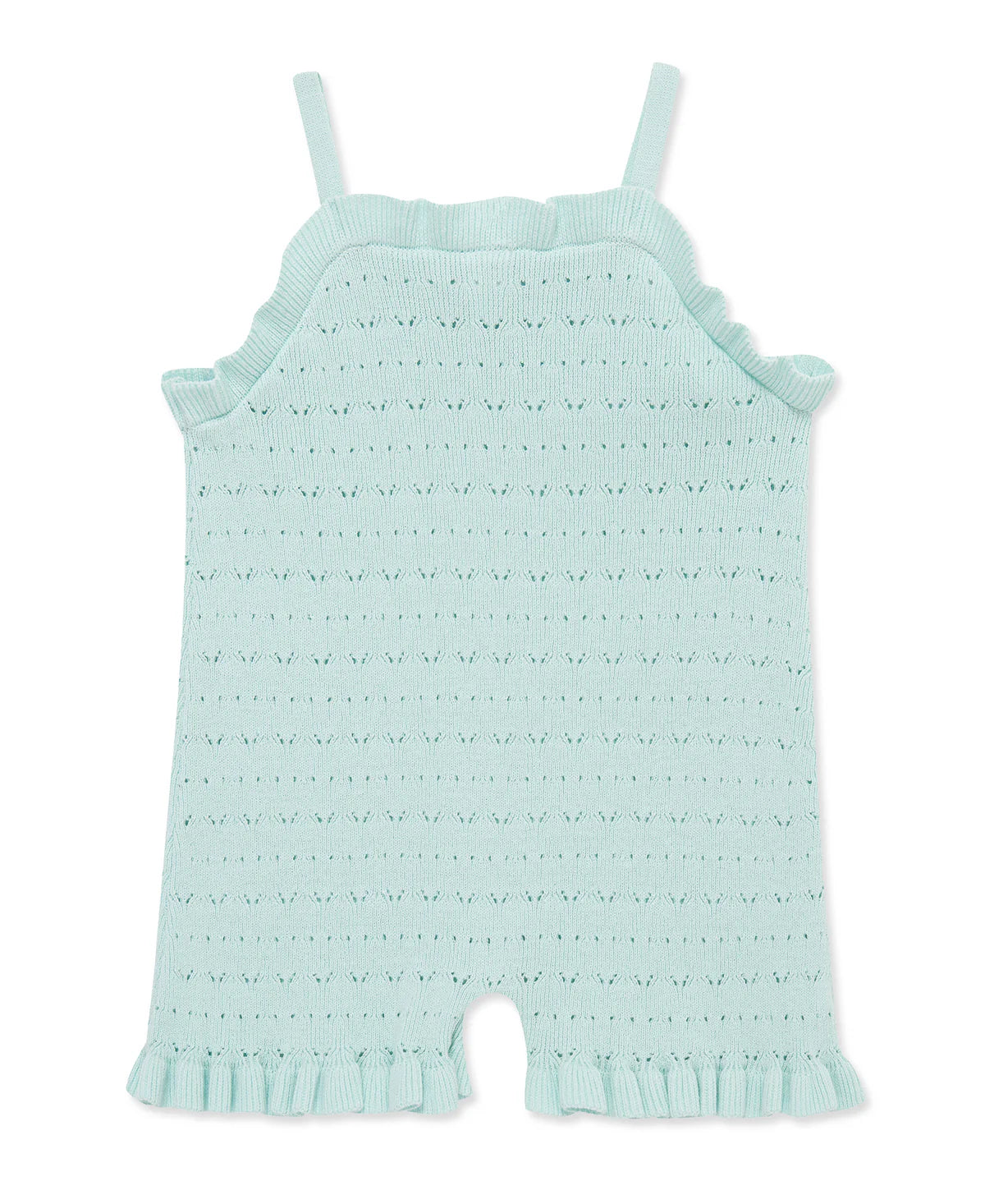 Aqua Pointelle Knit Romper