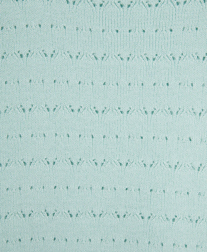 Aqua Pointelle Knit Romper
