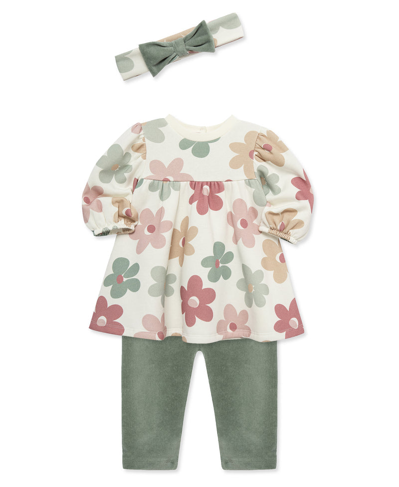Floral Sweatshirt Dress Set
