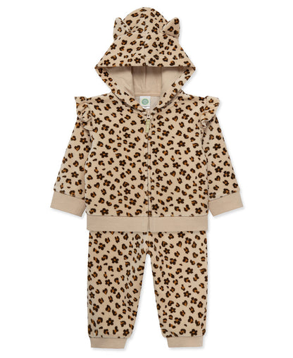 Leopard Velour Hoodie Set (2T-4T)