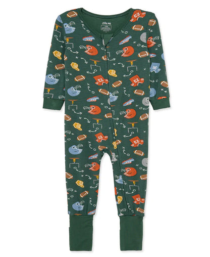 Football Non-Slip Convertible Footie Pajama