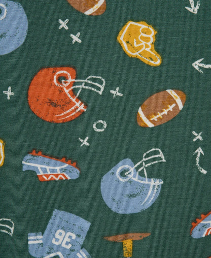 Football Non-Slip Convertible Footie Pajama