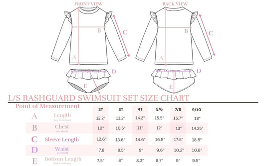 Tropical Punch L/S Flutter Rashguard Swimsuit Set
