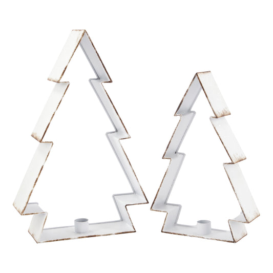 Set of 2 Tree Cookie Cutters Candle Holder Set