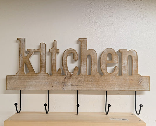 Kitchen Wood Wall Hook 19"