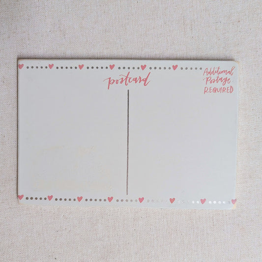 Wooden Postcard - "Hello Little One" Pink
