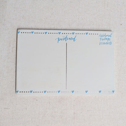 Wooden Postcard - "Hello Little One" Blue