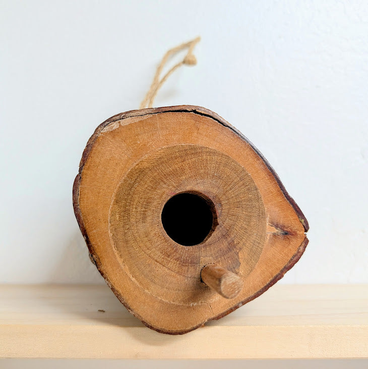 Mahogany Log Birdhouse Ornament
