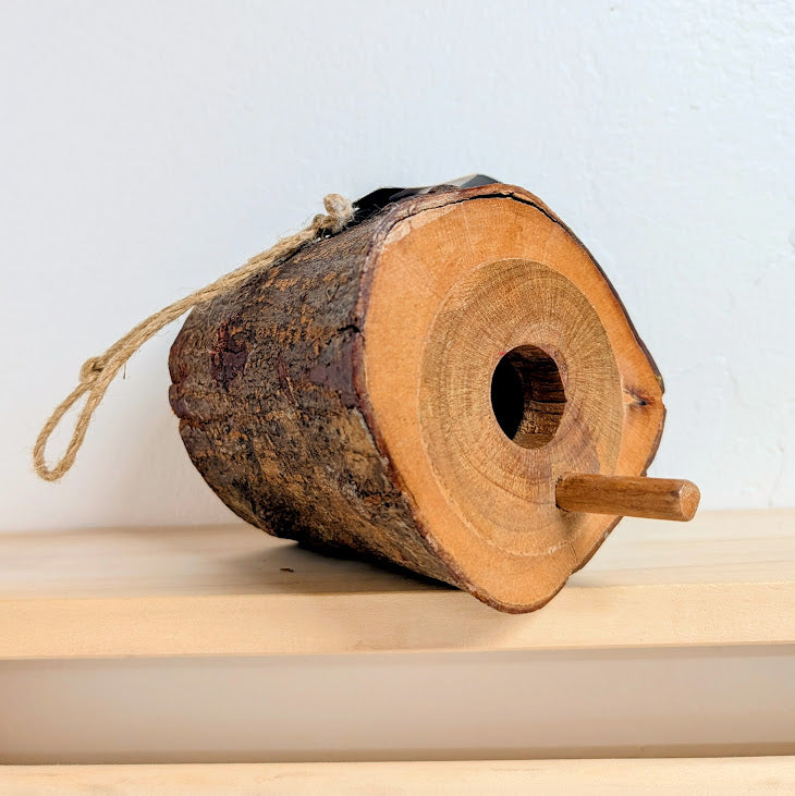 Mahogany Log Birdhouse Ornament