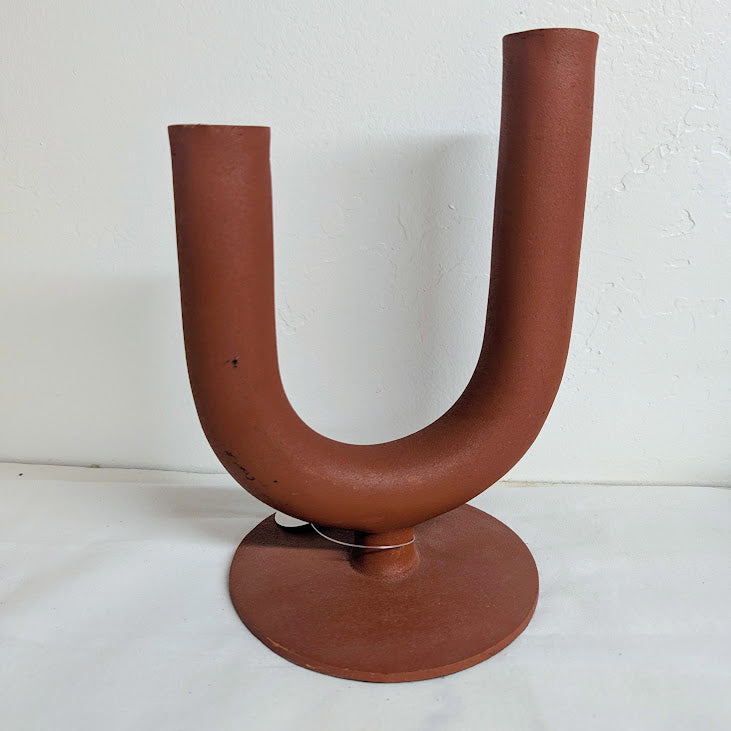 Textured Metal Taper Candle Holder