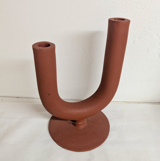 Textured Metal Taper Candle Holder