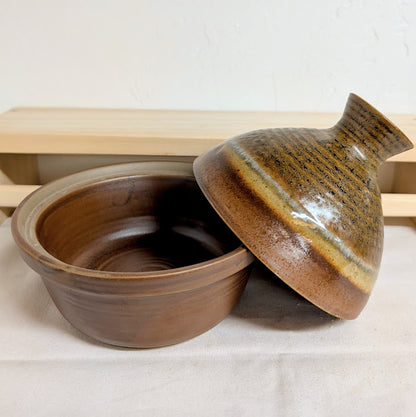 Stoneware Baker Bowl with Serving Bowl Lid, Reactive Glaze