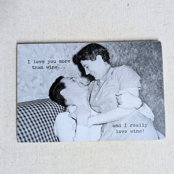 Wooden Postcard - "More Than Wine"