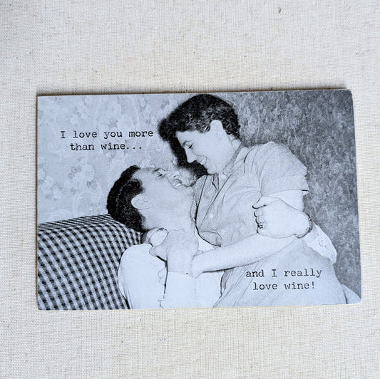 Wooden Postcard - "More Than Wine"