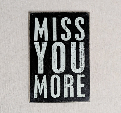 Wooden Postcard - "Miss You More"