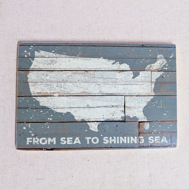 Wooden Postcard - "From Sea to Shining Sea"