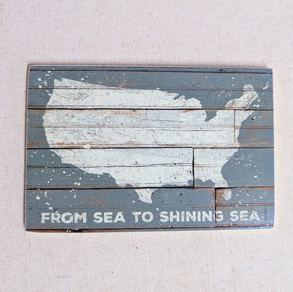 Wooden Postcard - "From Sea to Shining Sea"