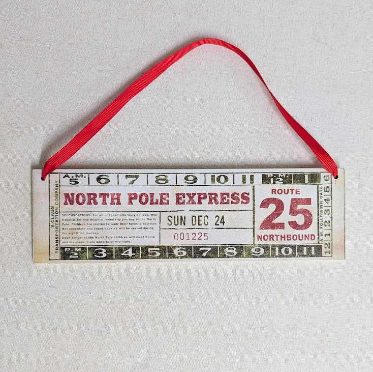 North Pole Express Ticket Ornament