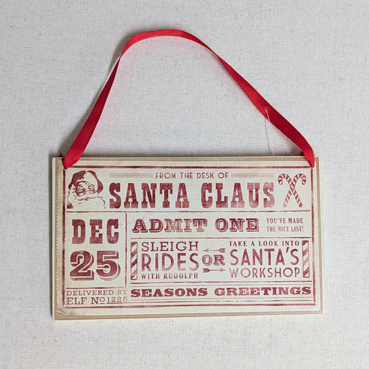 North Pole Ticket Ornament