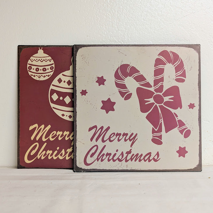 Metal Vintage Christmas Sign - 2 styles