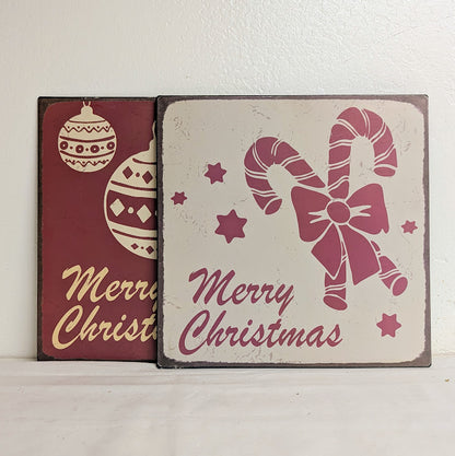Metal Vintage Christmas Sign - 2 styles