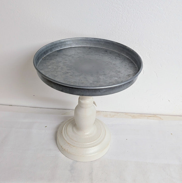 Round Metal Pedestal Tray