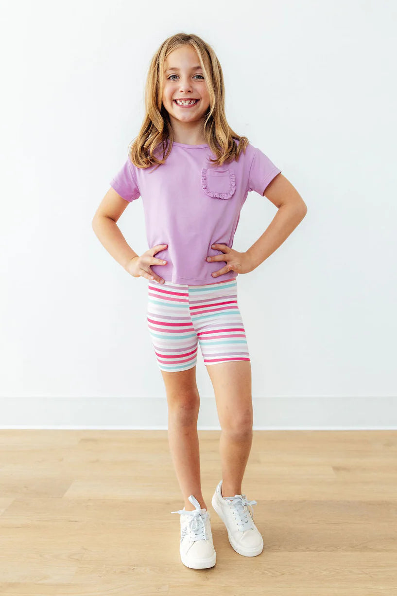 Pastel Stripes Twirl Shorts