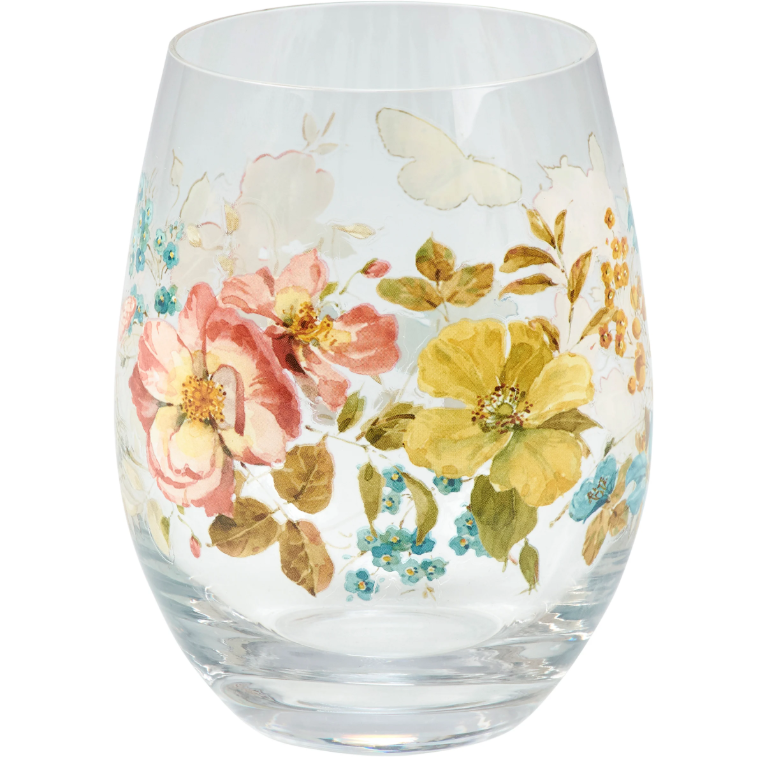 Florals Wine Glass