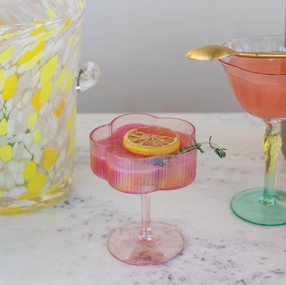 Handblown Stemmed Flower Coupe Glass