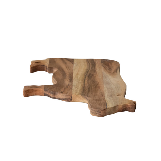 Acacia Wood Cow Shaped Cutting Board