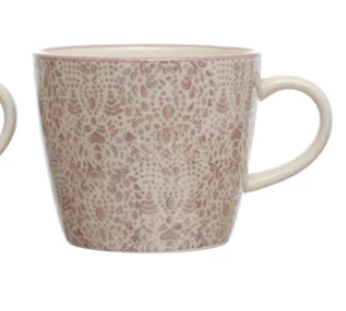 Patterned Stoneware Mug