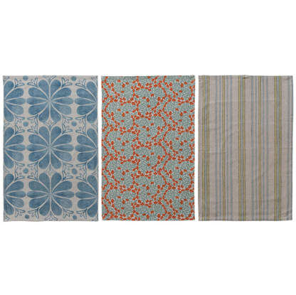 Cotton Blend Printed Tea Towel set of 3