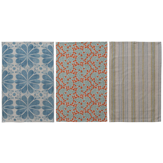 Cotton Blend Printed Tea Towel set of 3
