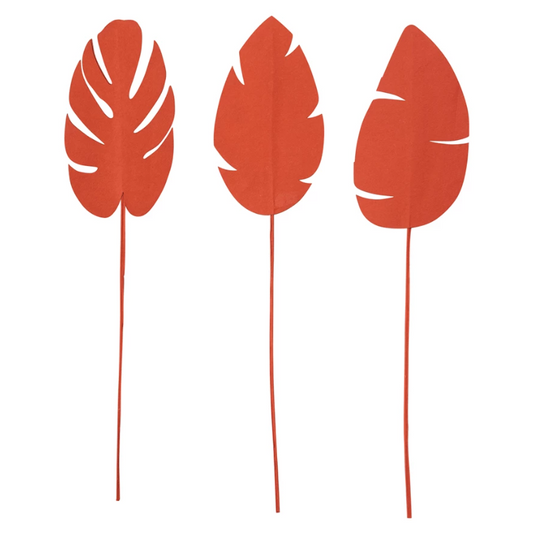 Paper and Wire Leaf Pick - Red