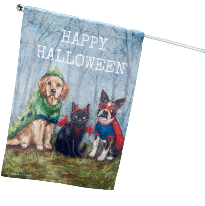 Halloween Family House Flag