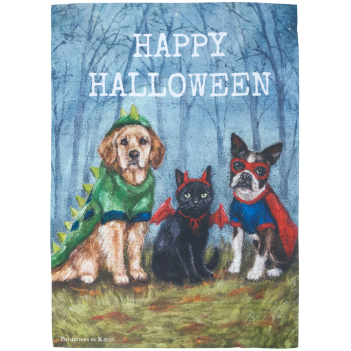 Halloween Family House Flag