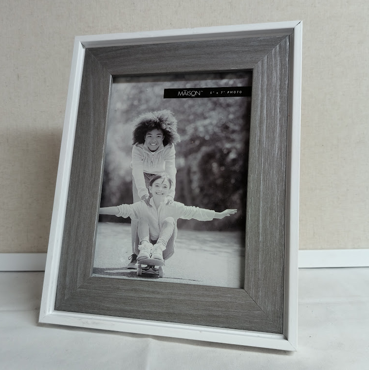 Grey & White Photo Frame 5x7